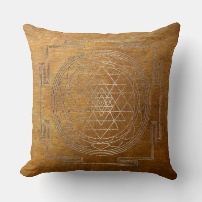 Copper Sri Yantra - Kissen (Vorderseite)