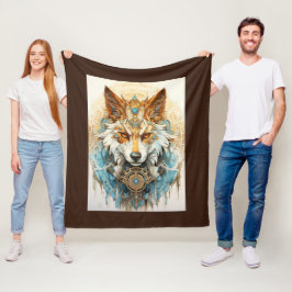 Copperfur Steampunk Wolf Fleecedecke