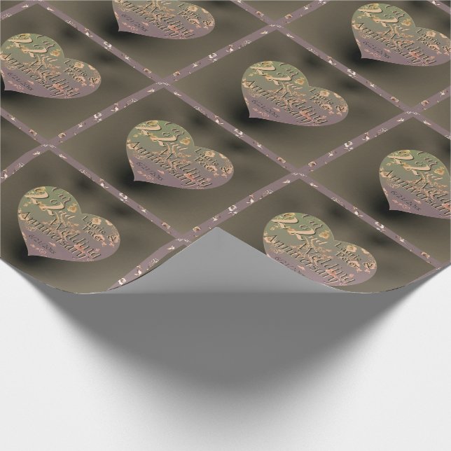 Coppery-Rose zum 22. Jahrestag der Hochzeit Geschenkpapier (Ecke)