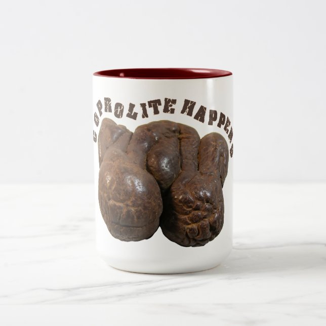 Coprolite Happens Dinosaur Zweifarbige Tasse (Mittel)