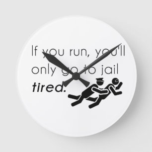 Cops Jokes Runde Wanduhr