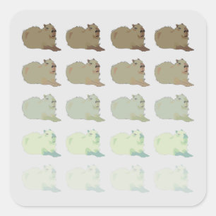 Copybara Capybara Quadratischer Aufkleber