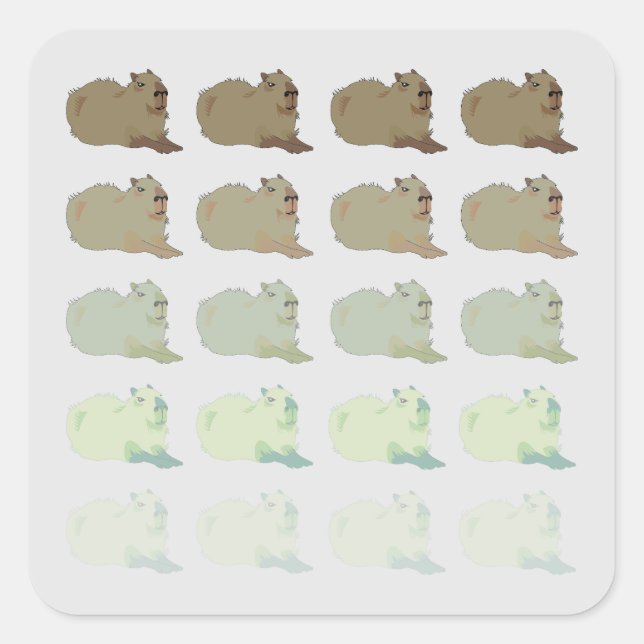 Copybara Capybara Quadratischer Aufkleber (Vorderseite)