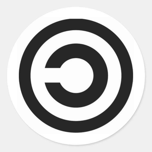 Copyleft Runder Aufkleber (Vorderseite)