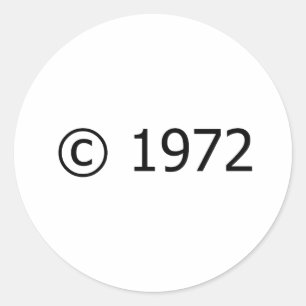 Copyright 1972 runder aufkleber