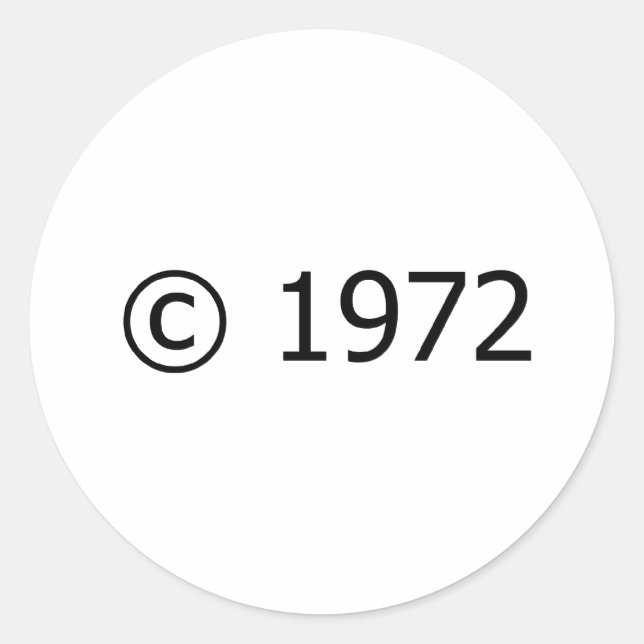 Copyright 1972 runder aufkleber (Vorderseite)