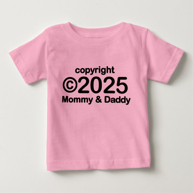Copyright 2022 Maman et Papa Baby T-shirt (Devant)