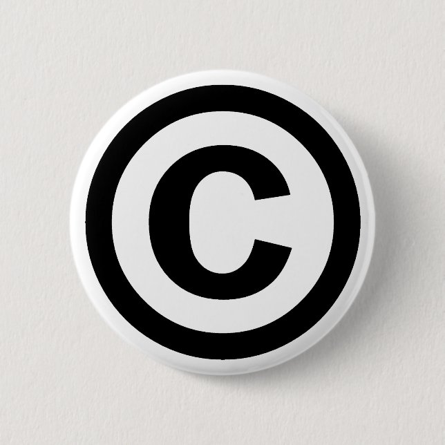 Copyright-Symbol-urheberrechtlich geschütztes Button (Vorderseite)