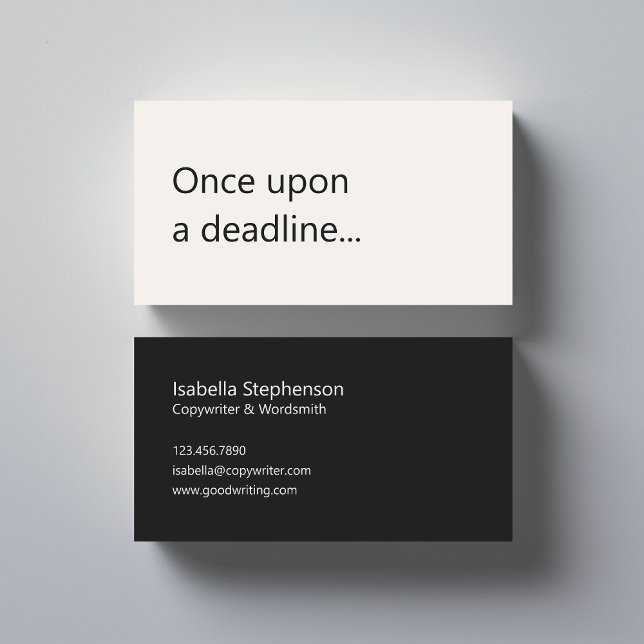 Copywriter Freelance Writer Modern Minimal Visitenkarte (Von Creator hochgeladen)