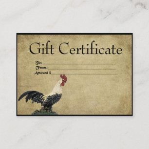 Coq à tête rouge - Cartes de certificat-cadeau d