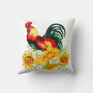 Coq avec Tournesol Ferme Lance Oreiller