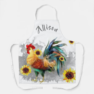 Coq avec tournesol Tablier personnalisé