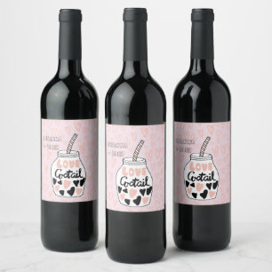 coq d'amour monogramme valentines étiquette boutei