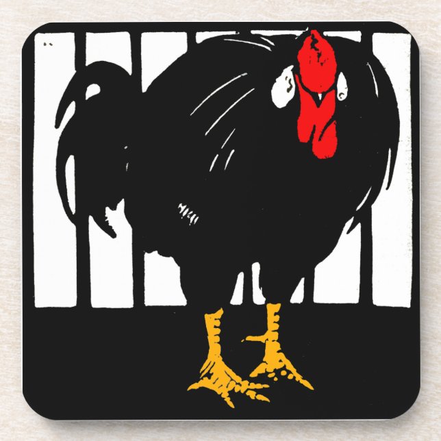 Coq de bois victorien sur Dessous de verre (Devant)
