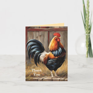 Coq de ferme - Carte de remerciements de gloire ma