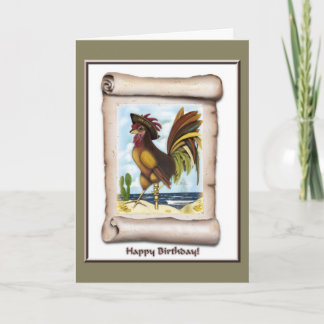 Coq nautique de pirate sur la carte d'anniversaire