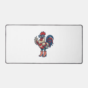 Coq Patriotique en Talons Hauts Chemise Gravure Vi
