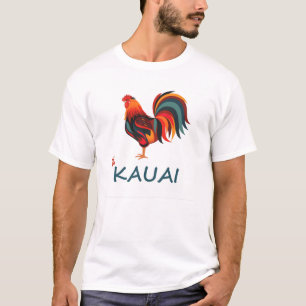 Coq sauvage de Kauai de T-shirt hawaïen de couleu