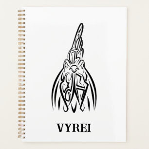 Coq tribal noir et blanc