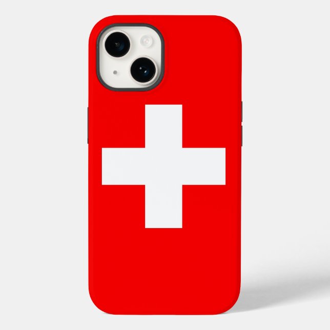 Coque Apple patriotique-Mate, Suisse drapeau Coque (Verso)