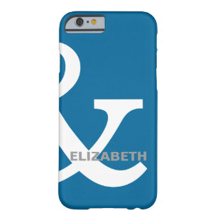 Coque Barely There iPhone 6 Blue White Ampersand Looms Correspondant droit