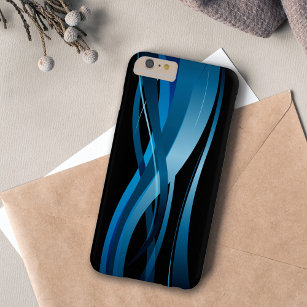 Coque Barely There iPhone 6 Plus Motif Abstrait moderne Blue Wave