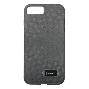 Coque Black Ostrich Leather Look iPhone 7 Plus