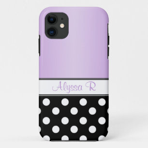 Coque Black Polka Dot Purple iPhone 5