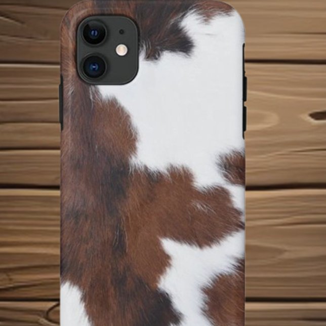 Coque blanc Brown-coque iphone de la vache (Protect your iPhone in style with the Cowhide Brown White Case-Mate case by Love Cow)