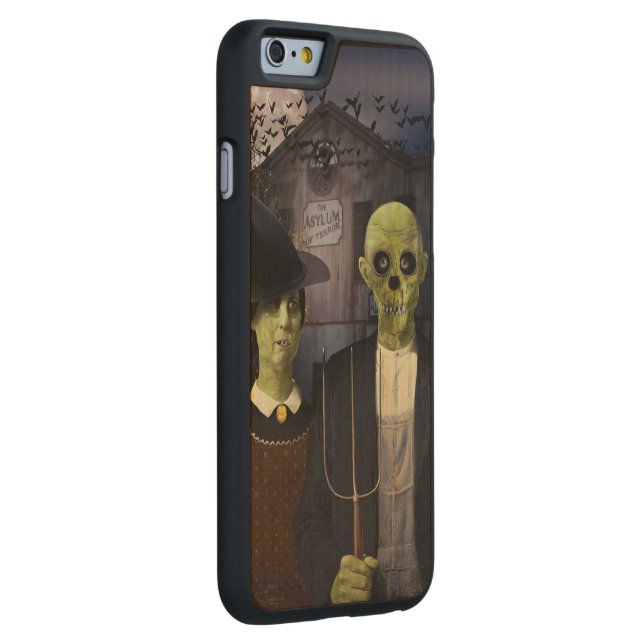 Coque Carved En Bois Pour iPhone Halloween gothique américain (Droite)