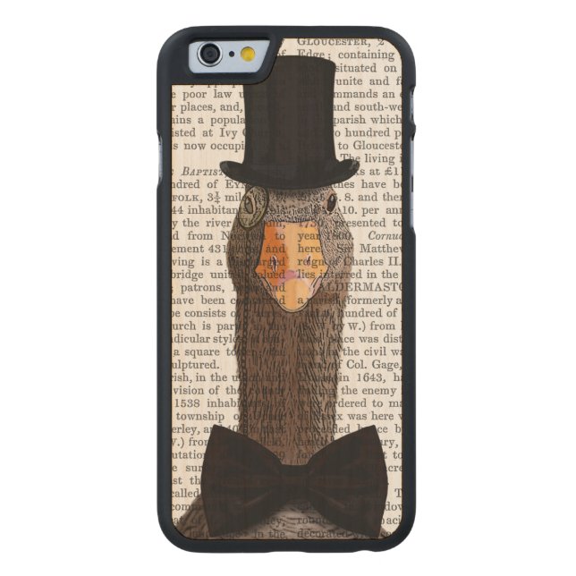 Coque Carved En Bois Pour iPhone Oie distinguée 2 (Dos)
