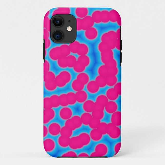 Coque Case-Mate Pour iPhone coque iphone de points rose et bleu (Dos)