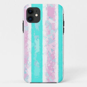 Coque Case-Mate Pour iPhone Coque iphone de rayures turquoise, blanc cassé et