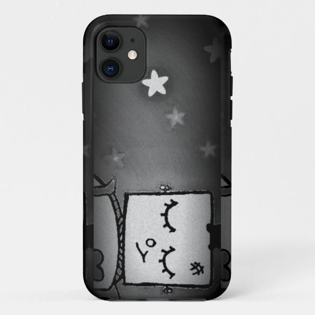 Coque Case-Mate Pour iPhone Coque iphone robot mou noir et blanc (Dos)