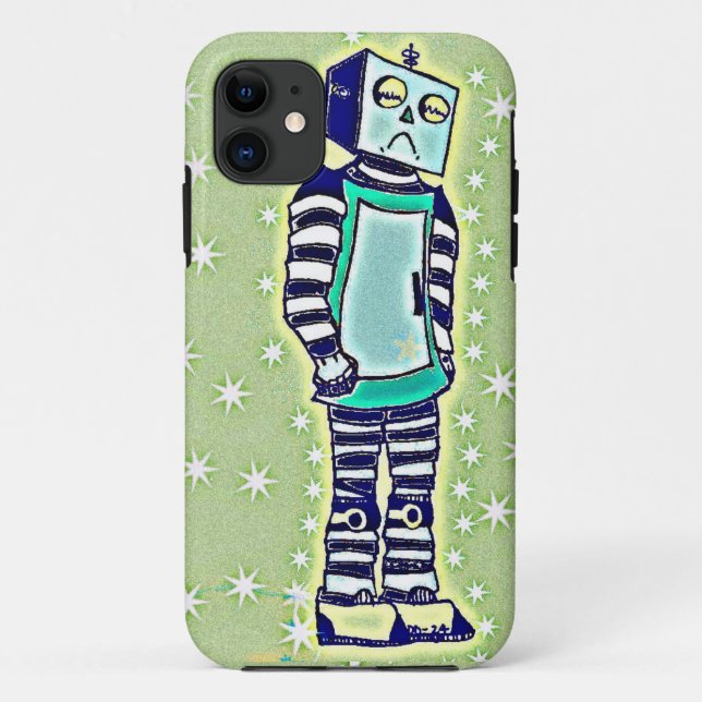 Coque Case-Mate Pour iPhone Coque iphone robot triste (Dos)
