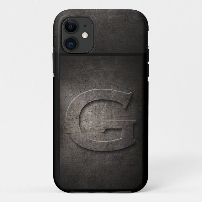 Coque Case-Mate Pour iPhone Grunge Metal G Monogramme Coque iphone (Dos)