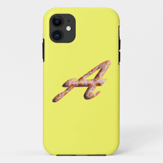 Coque Case-Mate Pour iPhone Motif Monogramme A avec Roses pour Coque Iphone 5 (Dos)