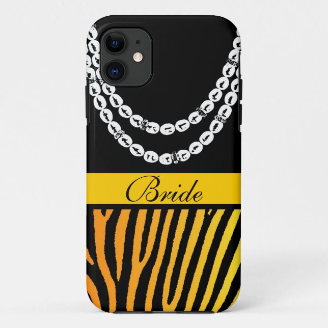 Coque Case-Mate Pour iPhone Orange zèbre rayures mariées perles iphone 5 coque (Dos)