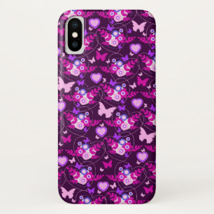 Coque Case-Mate Pour iPhone Papillons floraux & coeurs coque iphone rose