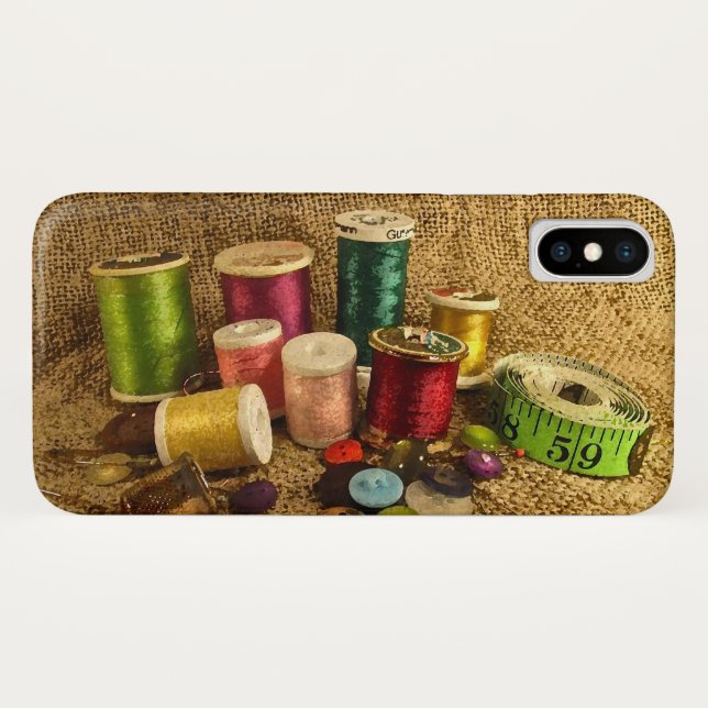 Coque Case-Mate Pour iPhone Sewing Supplies Seamstress Kit iPhone X Coque (Dos (Horizontal))