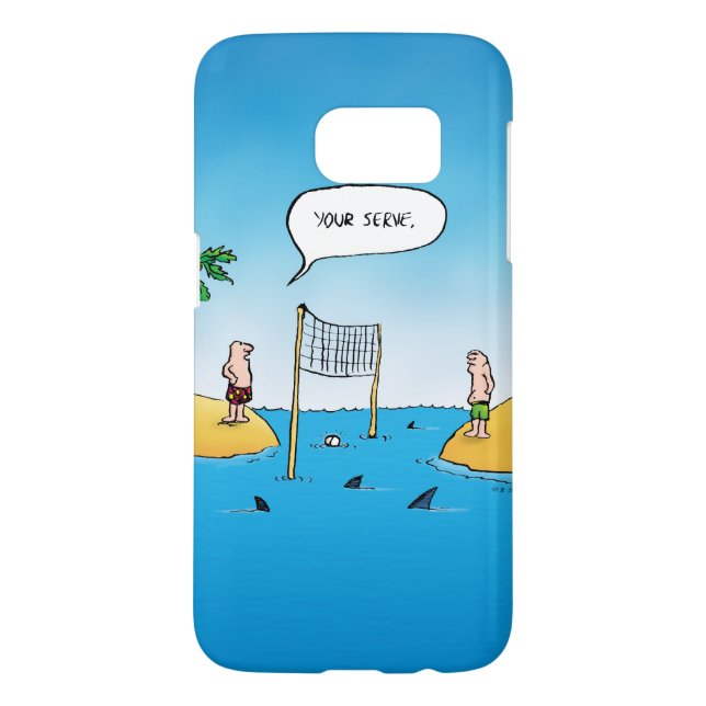Coque Case-Mate Pour Samsung Galaxy Caricature amusante de Shark Volleyball (Dos)