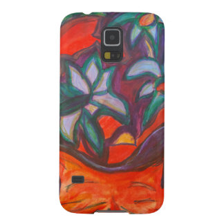 Coque Pour Samsung Galaxy S5 Fleur rêvant Kitty