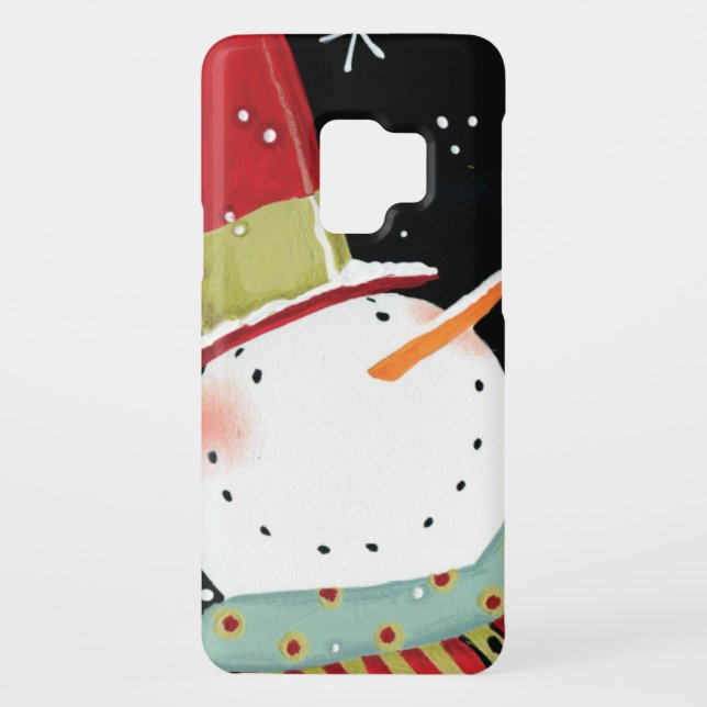 Coque Case-Mate Pour Samsung Galaxy Maison moderne d'hiver de bonhommes de neige (Dos)