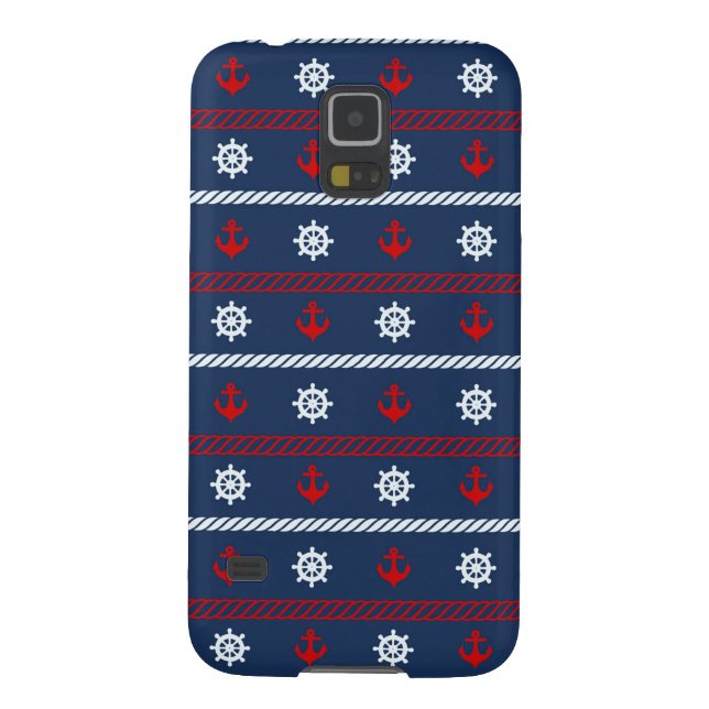 Coque Case-Mate Pour Samsung Galaxy Motif blanc et bleu rouge d'océan (Dos)