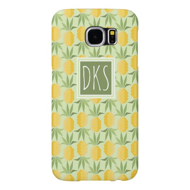 Coque Case-Mate Pour Samsung Galaxy Rétro monogramme des ananas | (Dos)
