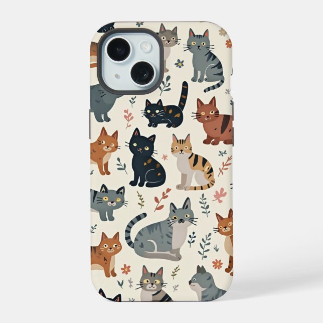 Coque cellulaire avec illustration de chat (Verso)