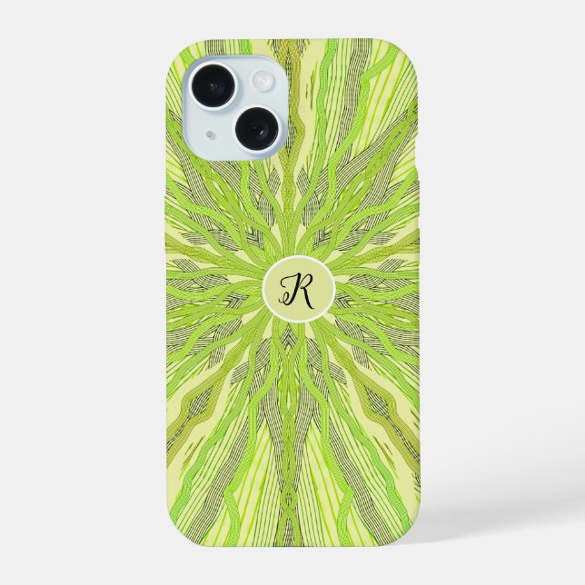 Coque-coque iphone vert abstrait (Verso)