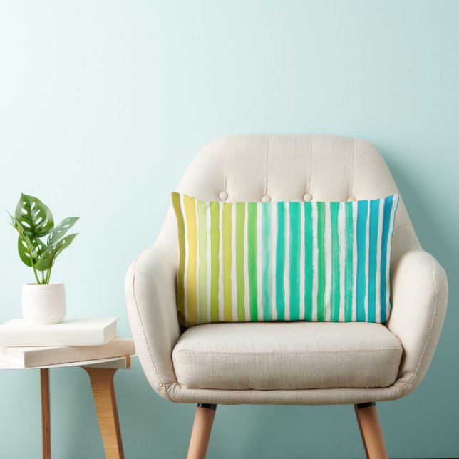 Coque Coussin en coton de concepteur bleu Aquarell (Chaise)