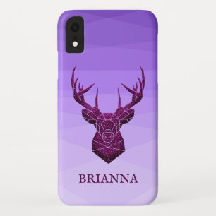 Coque de cerf polygonal violet-coque iphone de mat