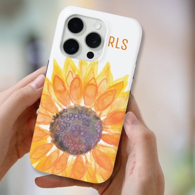 Coque de la boîte de nuit de tournesol Monogramme (Créateur téléchargé)
